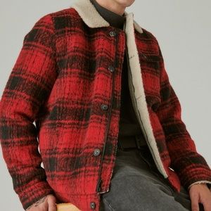 Lucky Brand Plaid Shearling Lined Jacket Size L